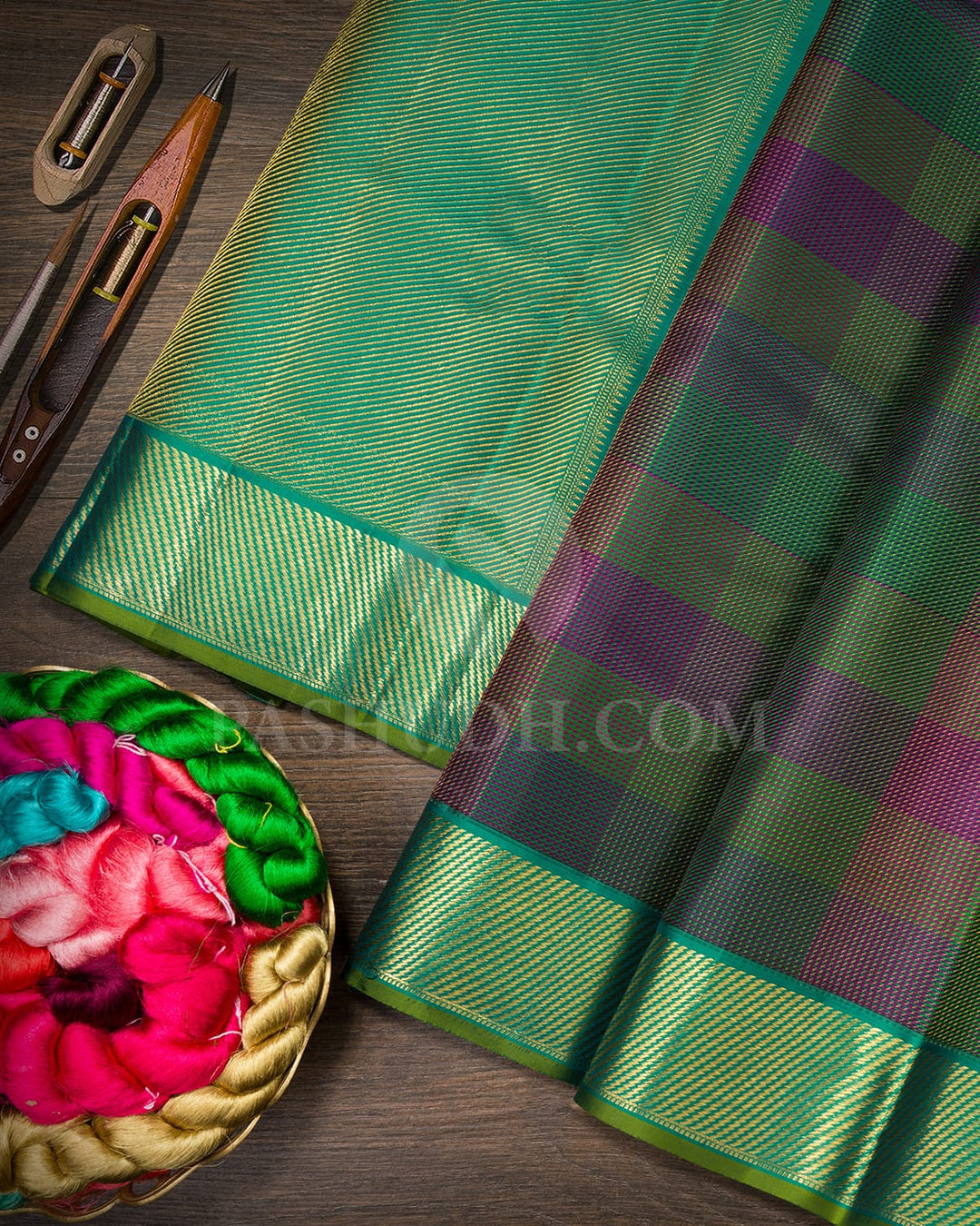 Multi Shades Kanjivaram Silk Saree-DJ442(B)