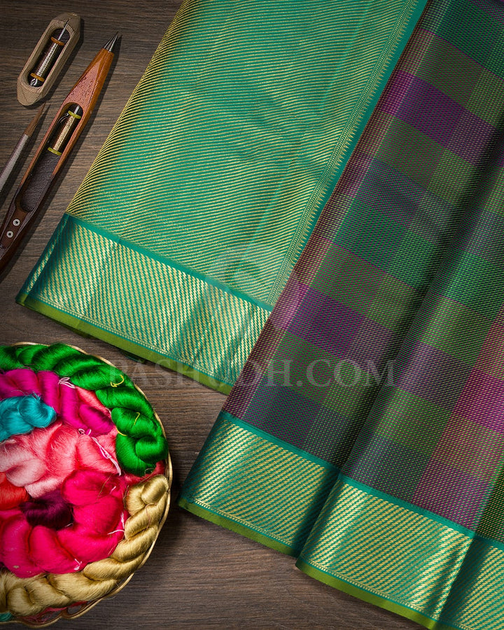 Multi Shades Kanjivaram Silk Saree-DJ442(B)
