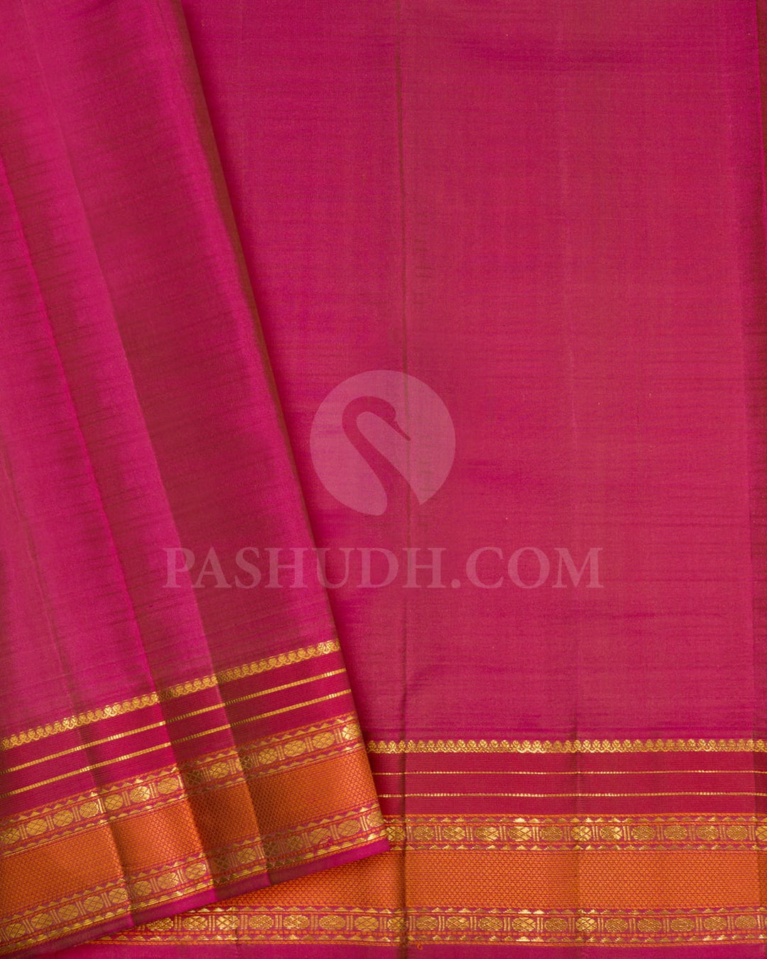 Ivory With Dusky Pink Kanjivaram Silk Saree-DJ381(F)