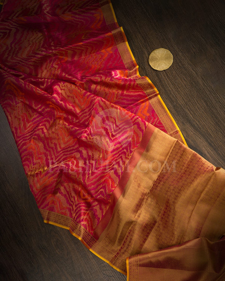 Shades Of Pink And Peach Kanjivaram Silk Saree-DJ410(D)