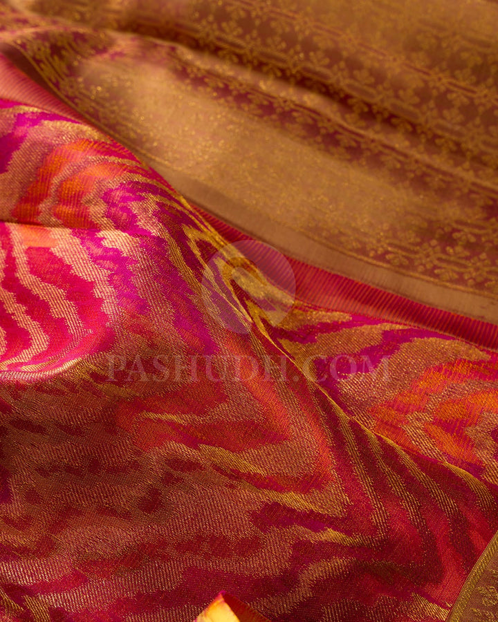 Shades Of Pink And Peach Kanjivaram Silk Saree-DJ410(D)