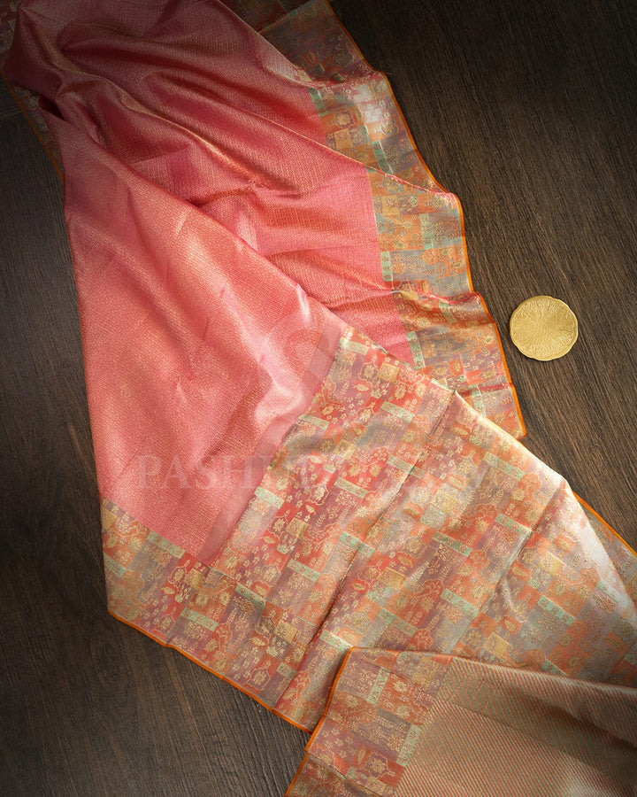 Bubblegum Pink Kanjivaram Silk Saree-D684(A)