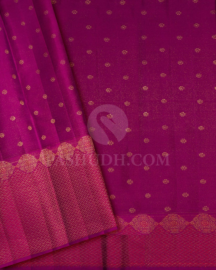 Magenta Shimmer Kanjivaram Silk Saree-D680(A)