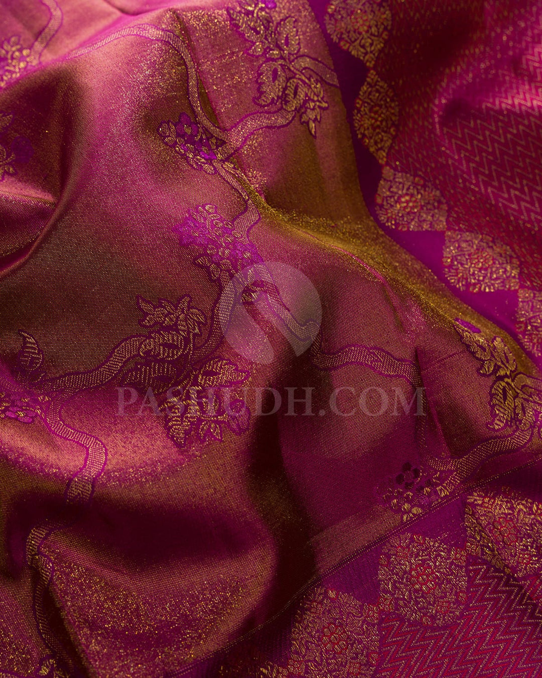 Magenta Shimmer Kanjivaram Silk Saree-D680(A)