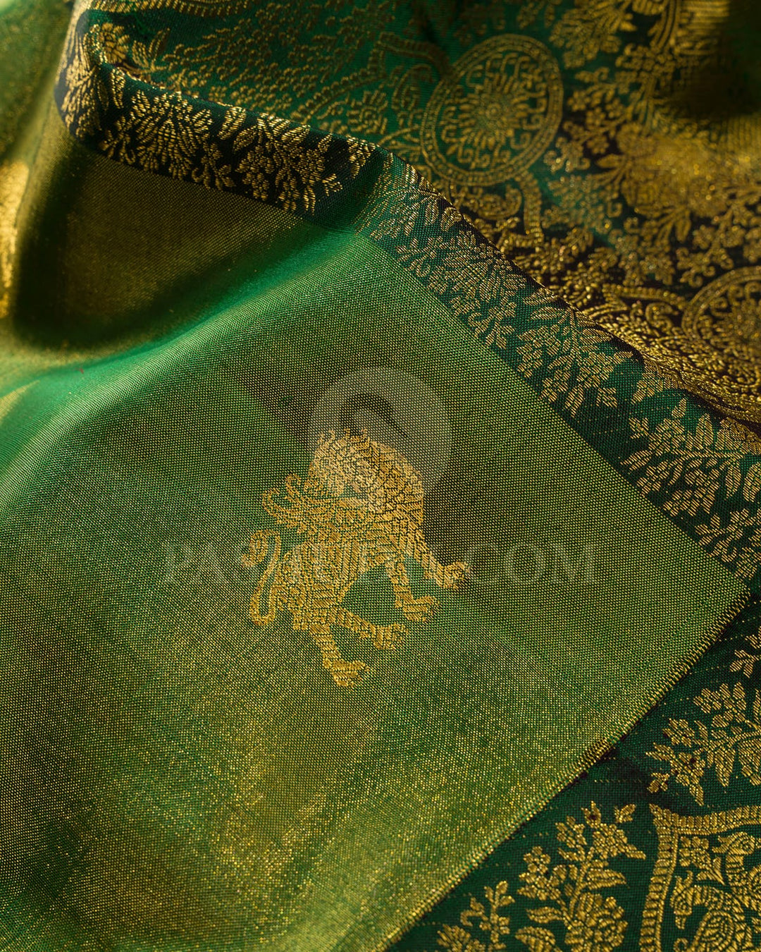 Forest Green With Bottle Green Kanjivaram Silk Saree-S1605(E)