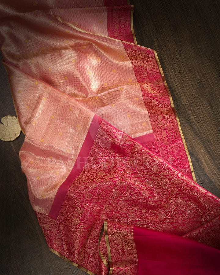 Pastel Pink With Ruby Pink Kanjivaram Silk Saree-S1737(A)