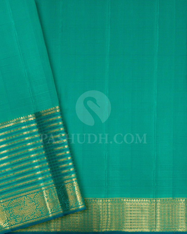 Yellow And Fuchsia Green Kanjivaram Silk Saree-S1734(A)