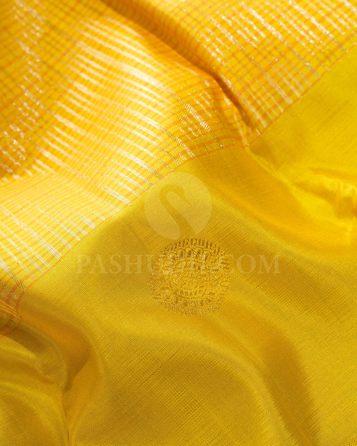 Yellow And Fuchsia Green Kanjivaram Silk Saree-S1734(A)