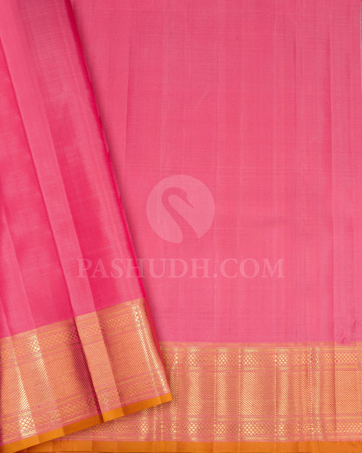 Teal Blue With Peach Traditional Kanjivaram Silk Saree-S1726(A)
