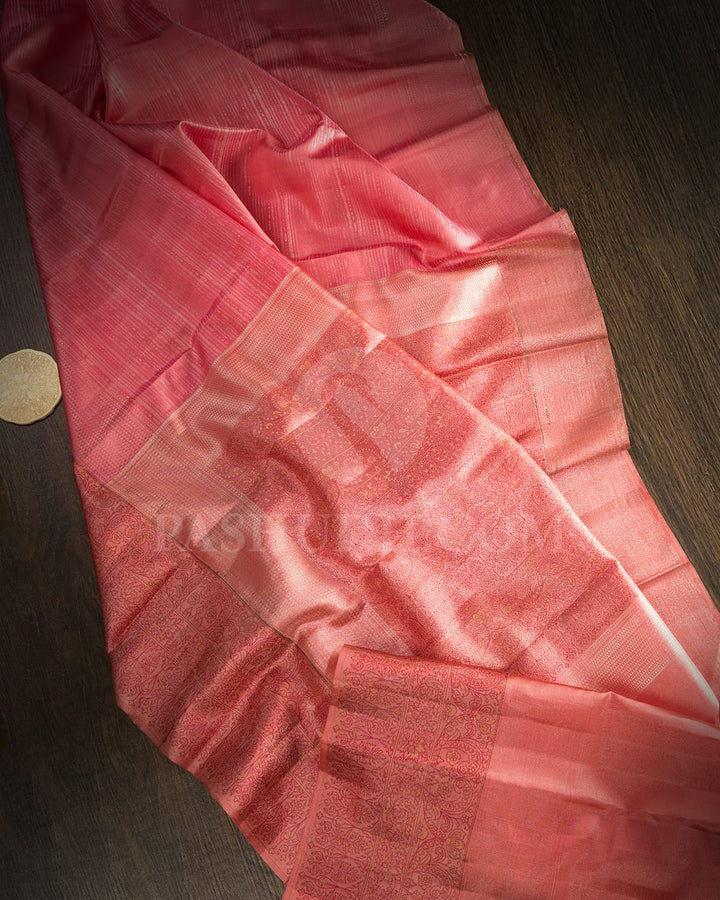 French Rose Kanjivaram Silk Saree-D681(A)