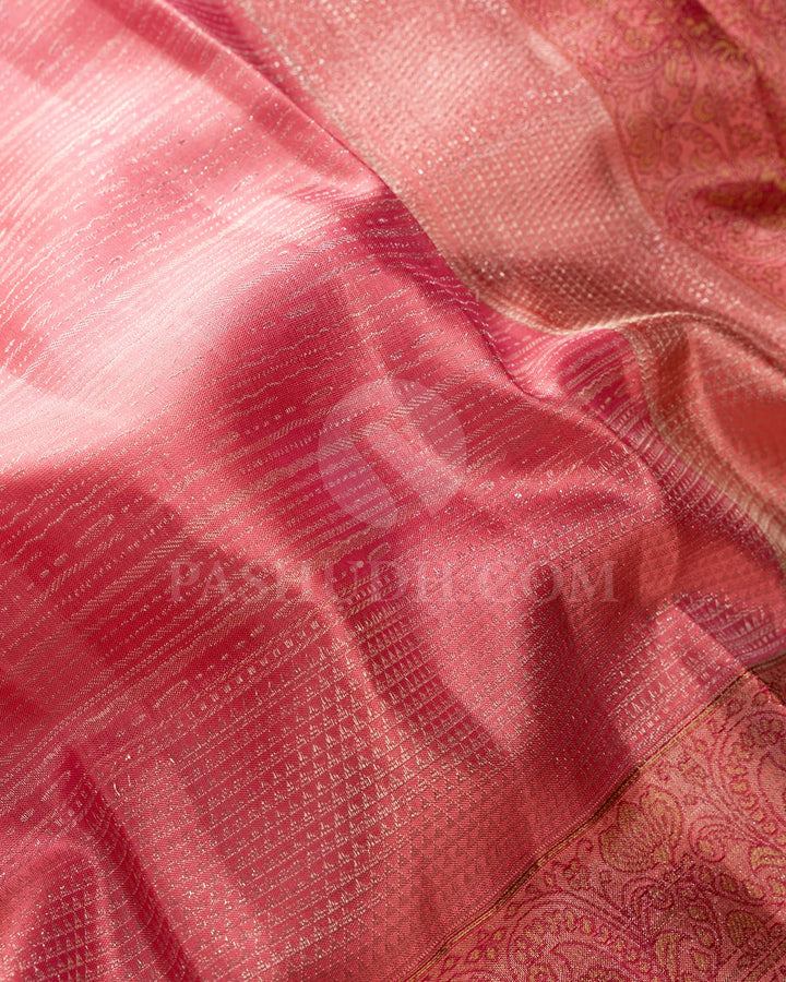 French Rose Kanjivaram Silk Saree-D681(A)