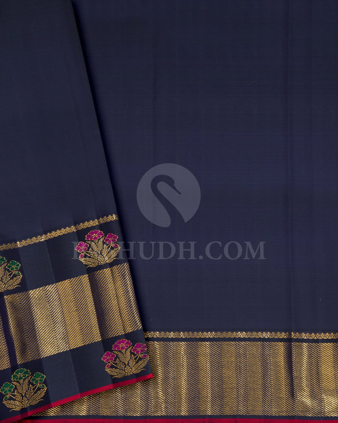 Beige,Khaki With Navy Blue Kanjivaram Silk Saree-S1728(A)