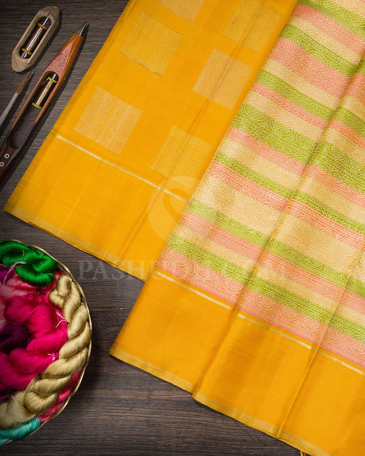 Multicolor Kanjivaram Silk Saree-S1555(B)