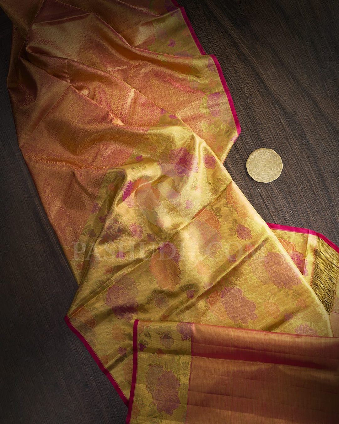 Peach Tissue Bridal Kanjivaram Silk Saree-S1744(A)