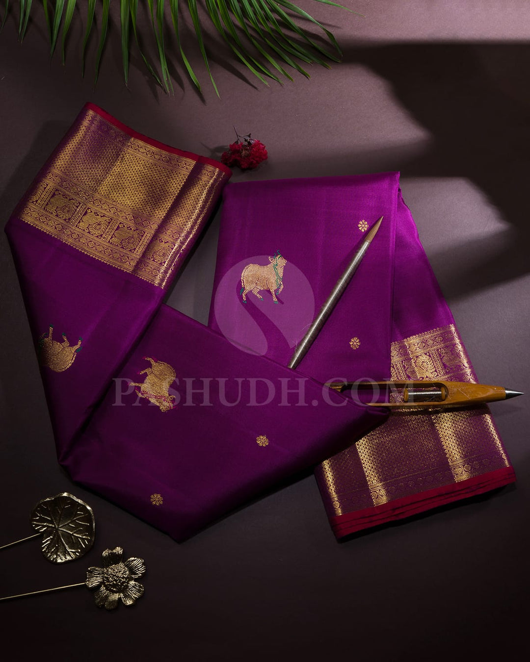 Irish Purple Kanjivaram Silk Saree-S1601(C)