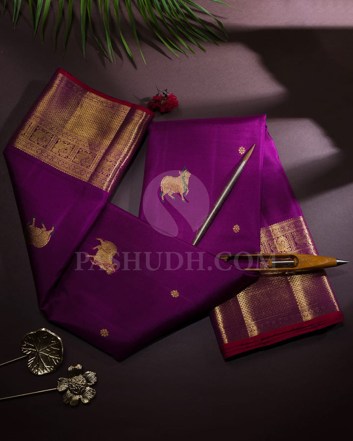 Irish Purple Kanjivaram Silk Saree-S1601(C)