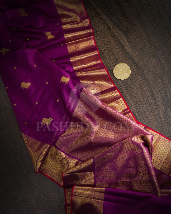 Irish Purple Kanjivaram Silk Saree-S1601(C)
