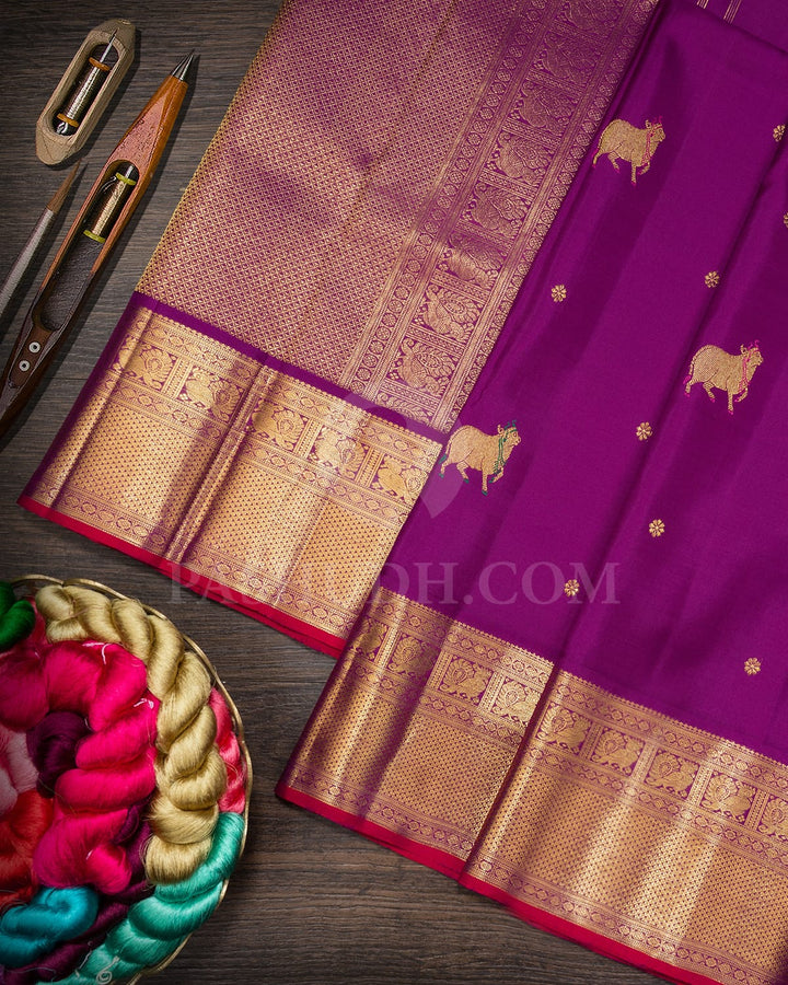 Irish Purple Kanjivaram Silk Saree-S1601(C)