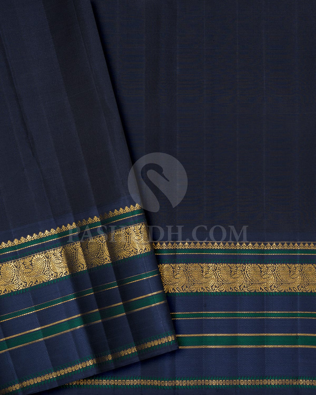Dual Shaded Sky Blue With Navy Blue Kora Organza Kanjivaram Silk Saree-S1456(D)