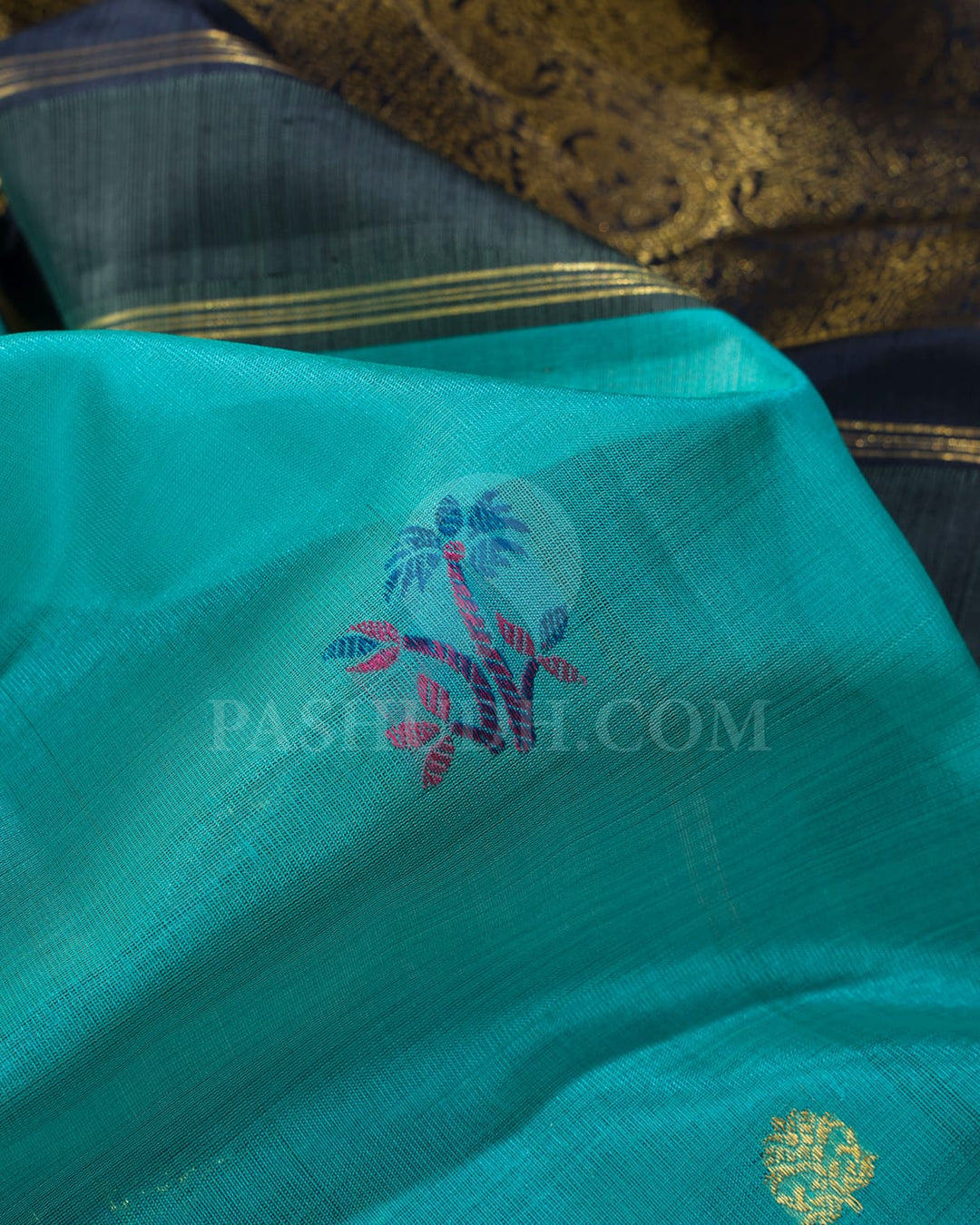 Dual Shaded Sky Blue With Navy Blue Kora Organza Kanjivaram Silk Saree-S1456(D)