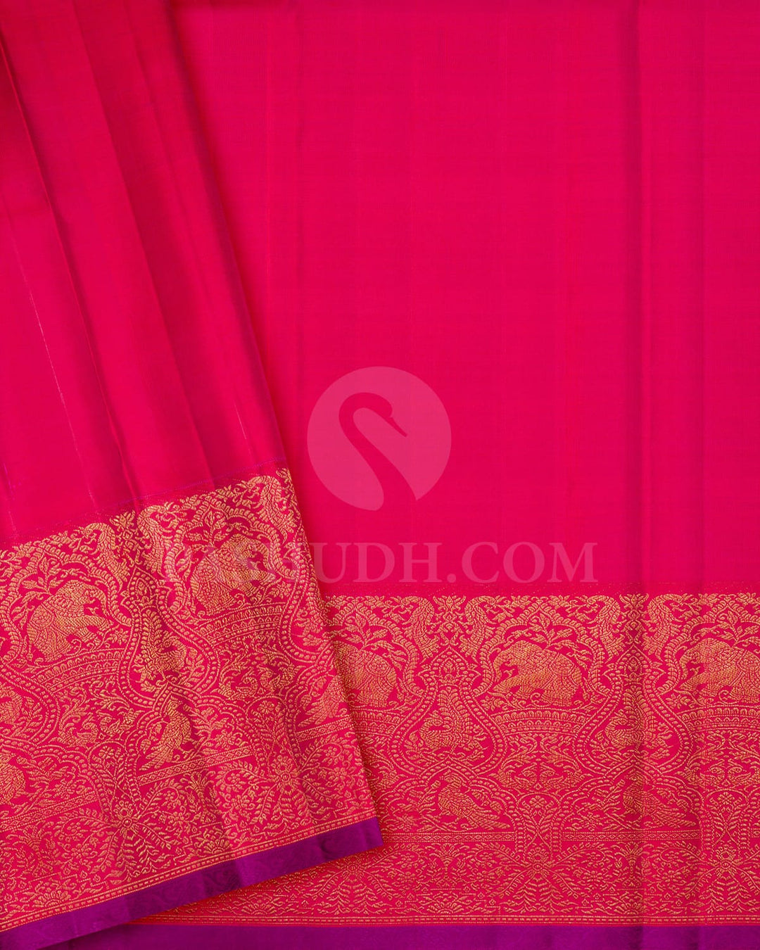 Mauve With Reddish Pink Kanjivaram Silk Saree-S1745(A)