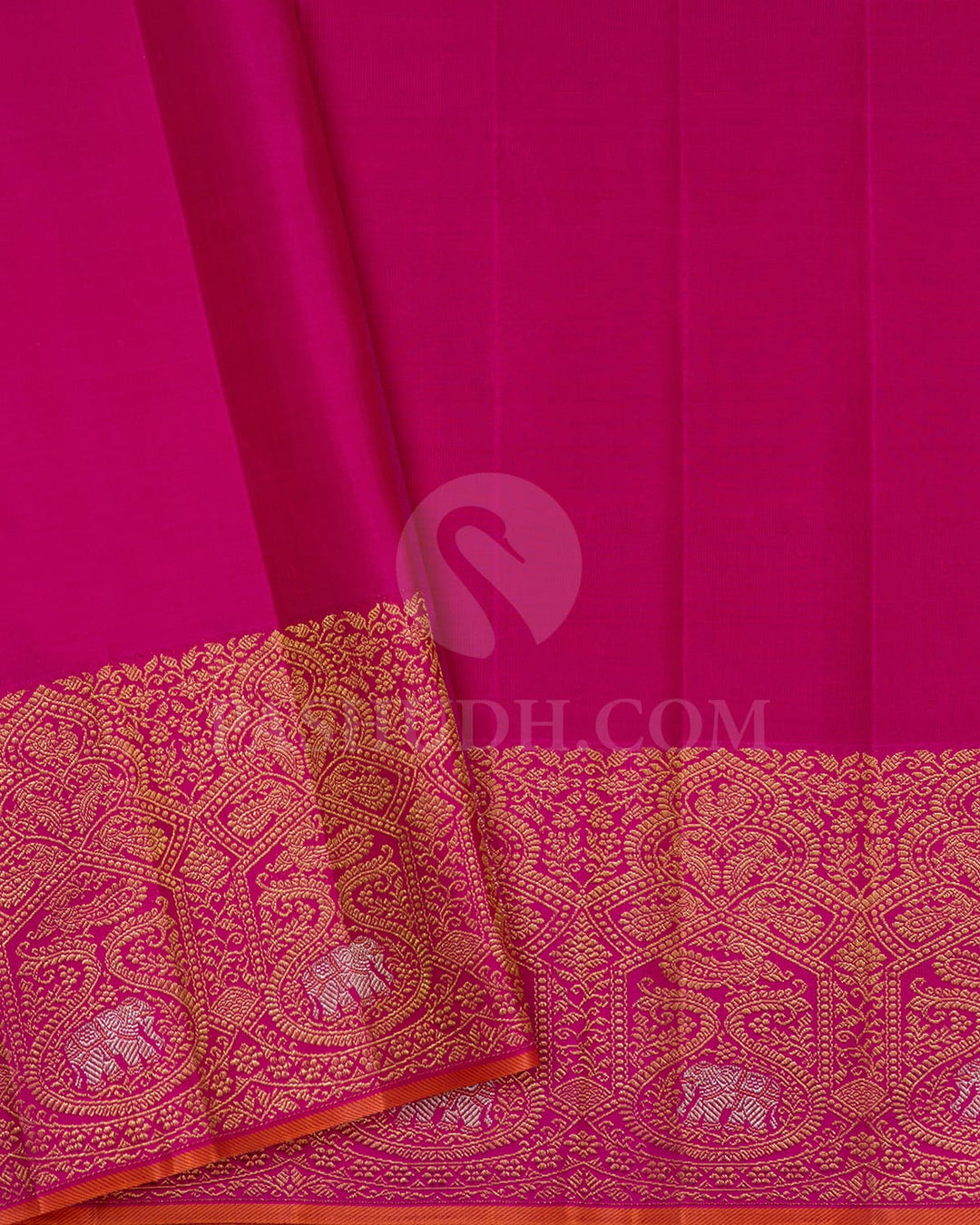 Dual Shaded Peacock Green With Rani Pink Kanjivaram Silk Saree-S1321(I)