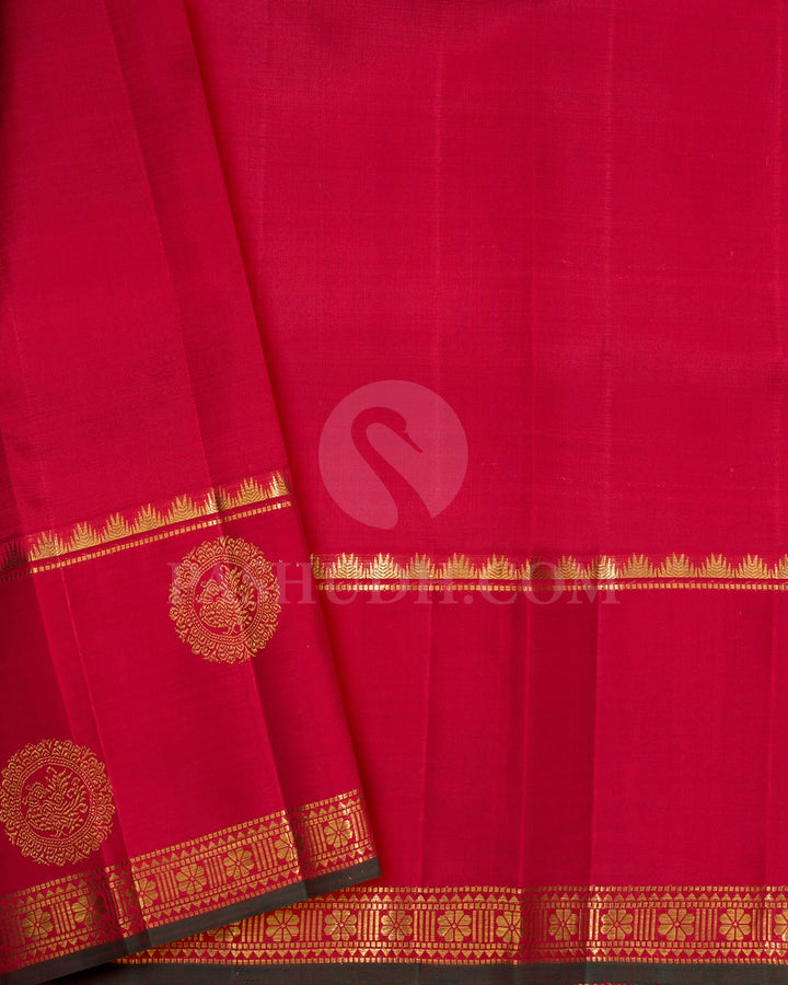 Black With Red Kanjivaram Silk Saree-S1584(B)