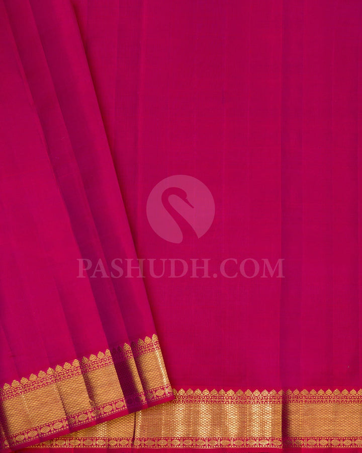 Dual Shaded Raspberry Pink Kanjivaram Silk Saree-S1703(C)