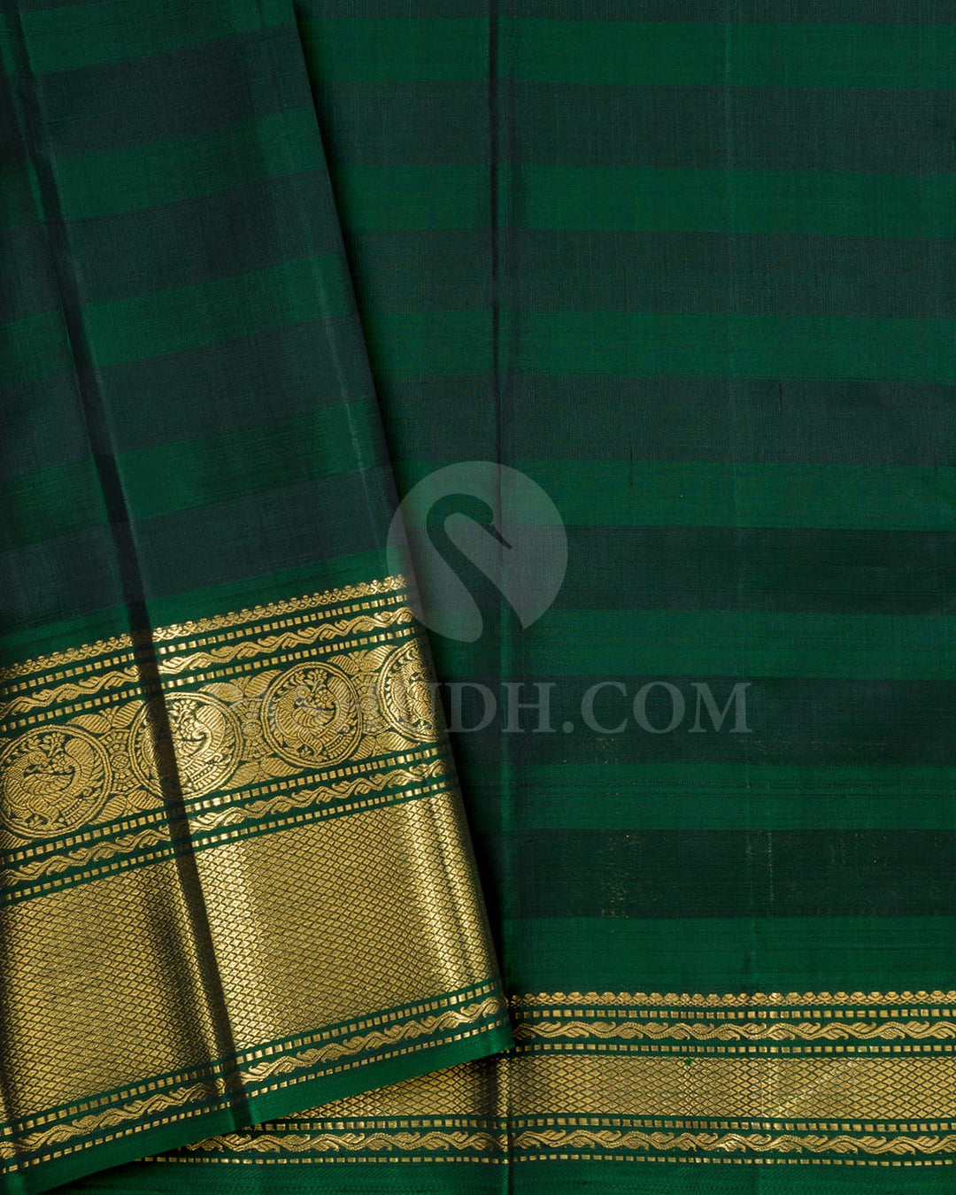 Bright Red With Bottle Green Traditional Kanjivaram Silk Saree-S1758(A)