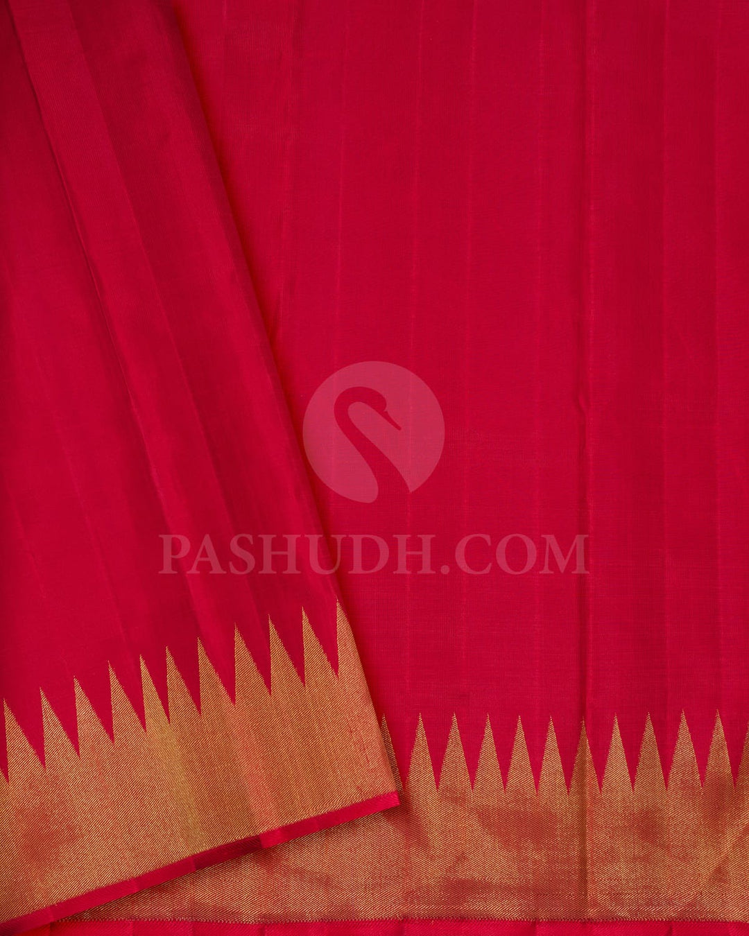 Dark Purple And Red Paithani With Temple Border Kanjivaram Silk Saree-S1719(C)