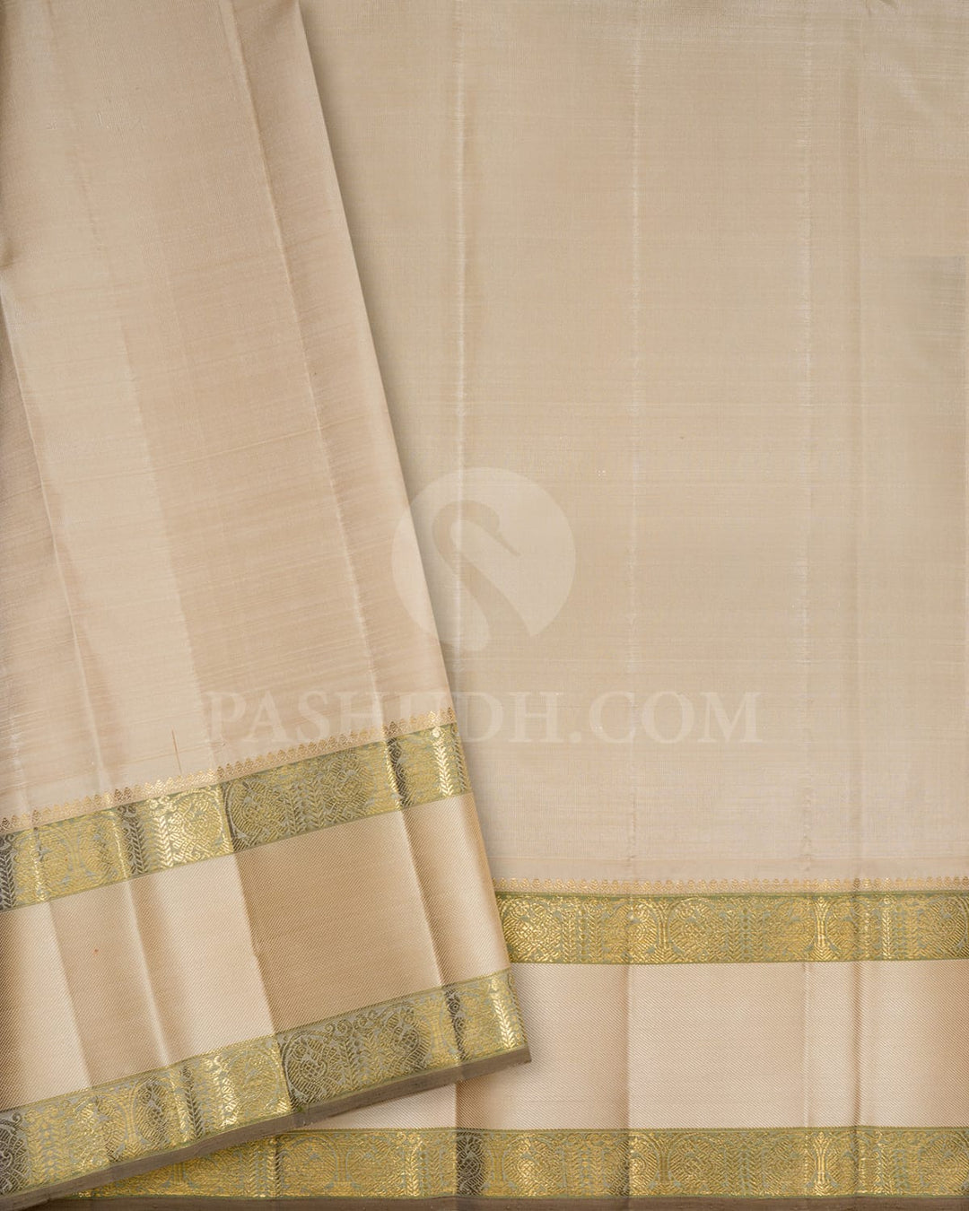 Violet With Beige Retta Petta Border Kanjivaram Silk Saree-S1484(H)