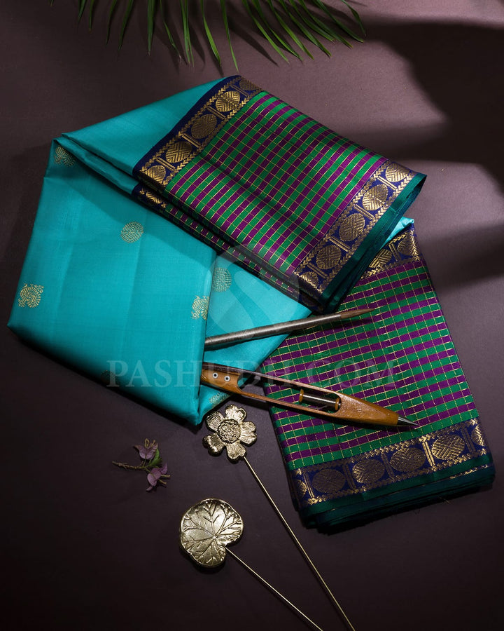 Sky Blue Traditional Kanjivaram Silk Saree-S1746(A)