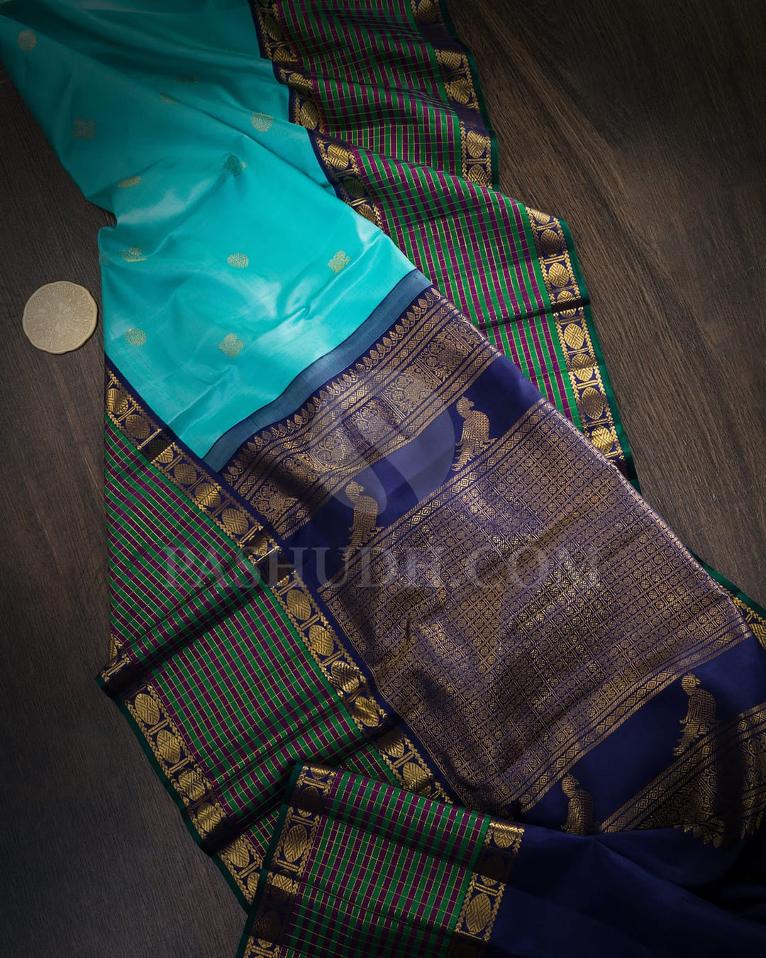 Sky Blue Traditional Kanjivaram Silk Saree-S1746(A)