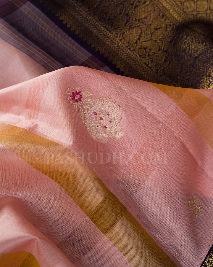 Soft Coral Pink Kanjivaram Silk Saree-S1759(A)