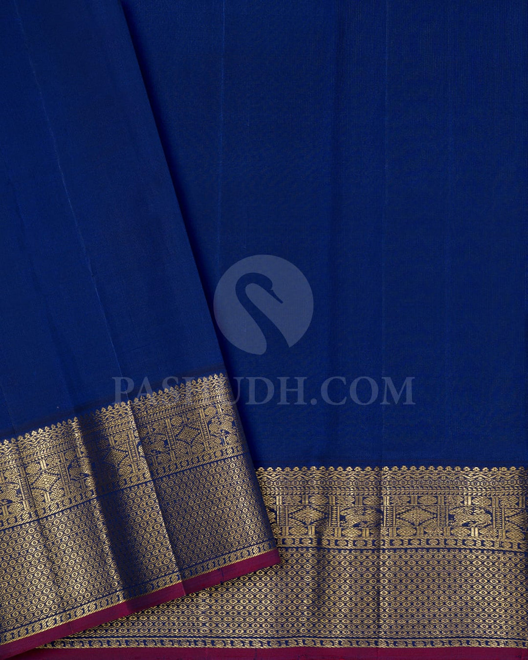 Light Coral Beige And Dark Blue Lenin Kanjivaram Silk Saree-DA1