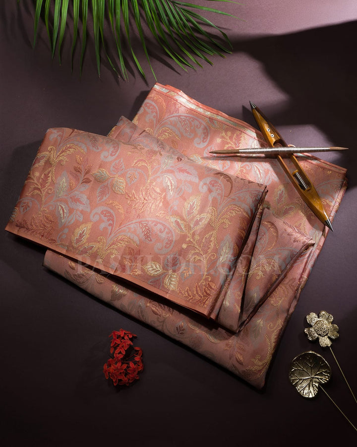 Aesthetic Orange Kanjivaram Silk Saree-DA3