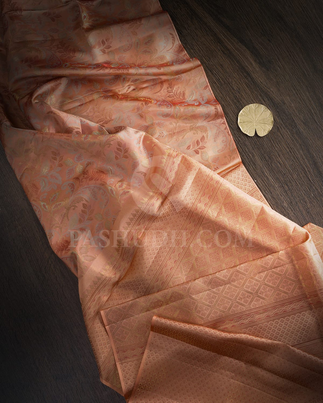 Aesthetic Orange Kanjivaram Silk Saree-DA3