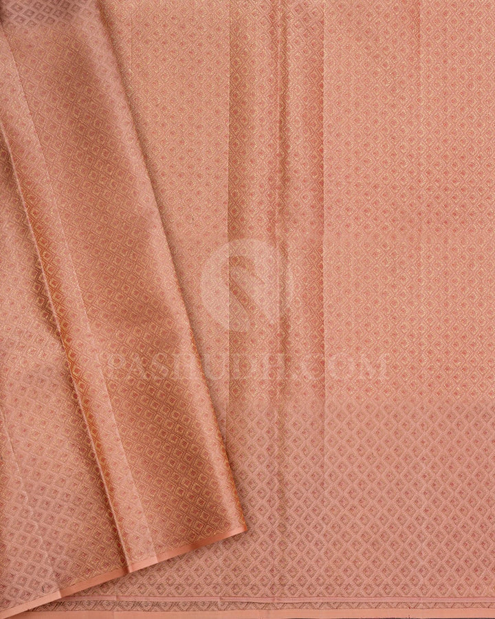 Aesthetic Orange Kanjivaram Silk Saree-DA3