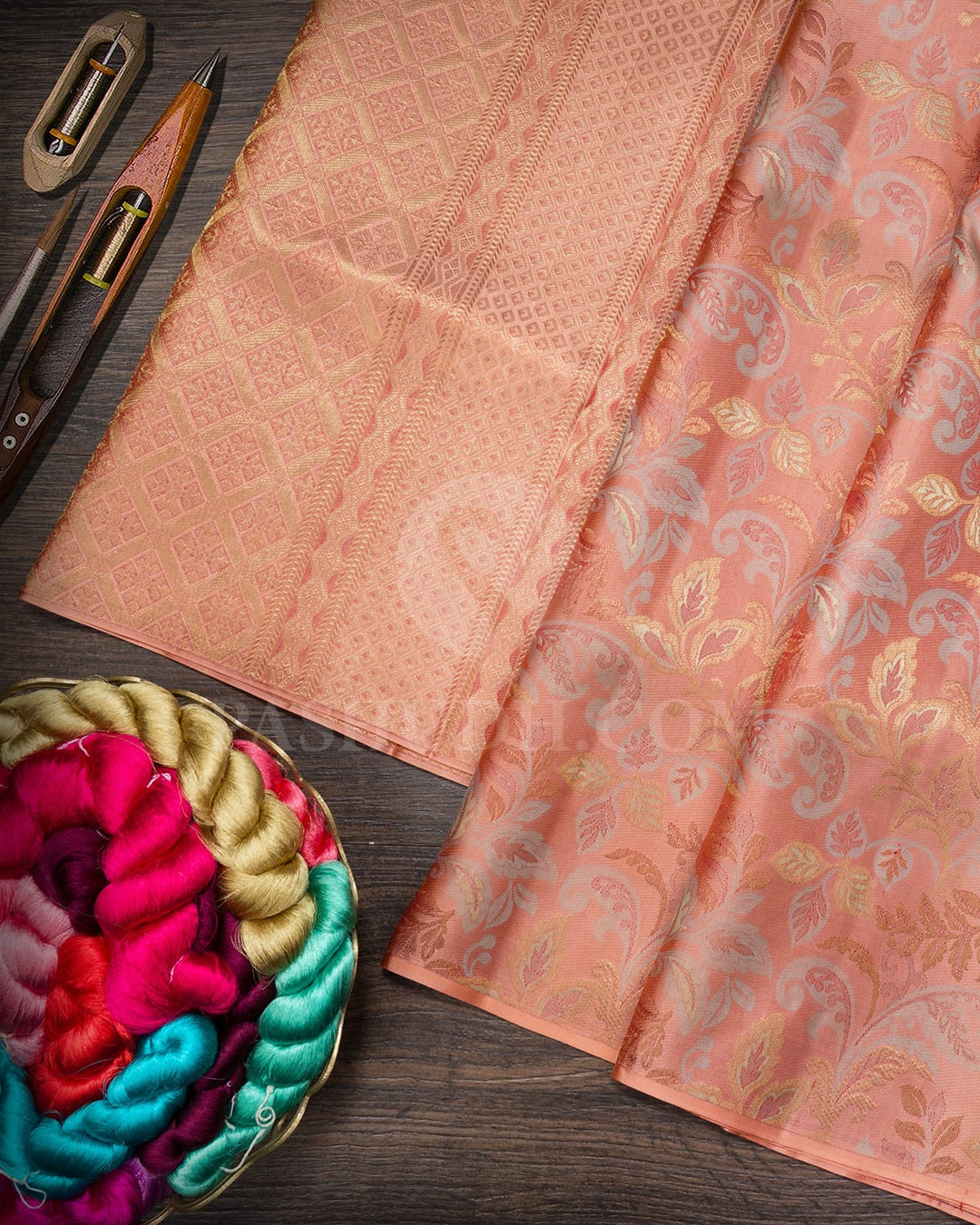 Aesthetic Orange Kanjivaram Silk Saree-DA3