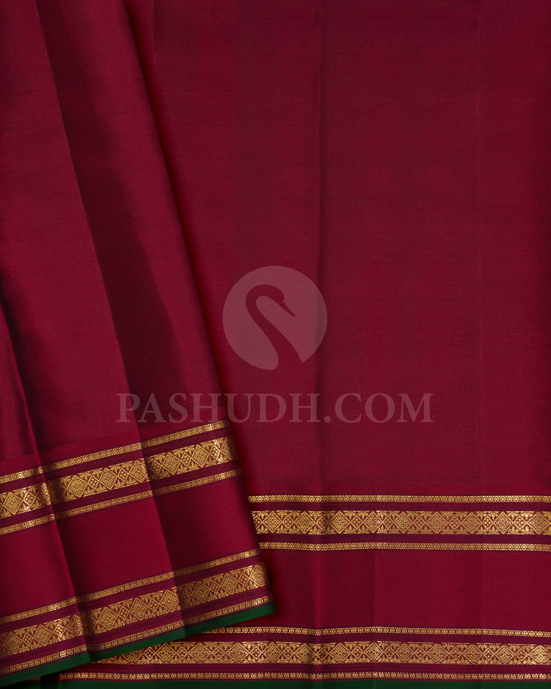 Black With Deep Red Kanjivaram Silk Saree-DJ448(A)