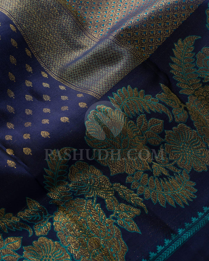 Midnight Blue Kanjivaram Silk Saree-D682(B)