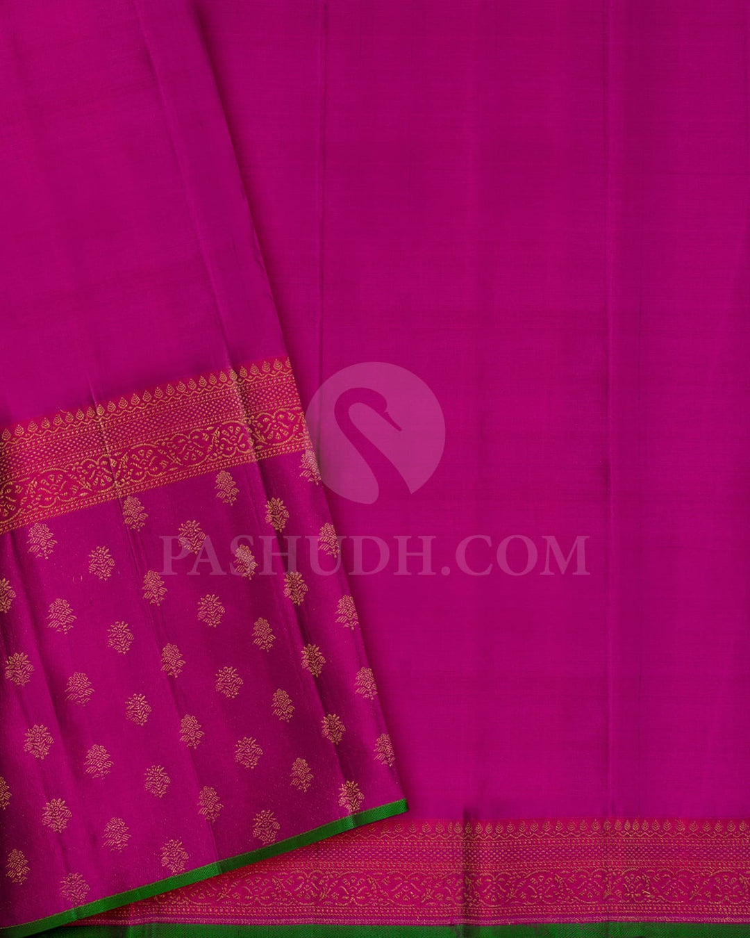 Dark Plum With Magenta Pink Kanjivaram Silk Saree-DJ443(B)