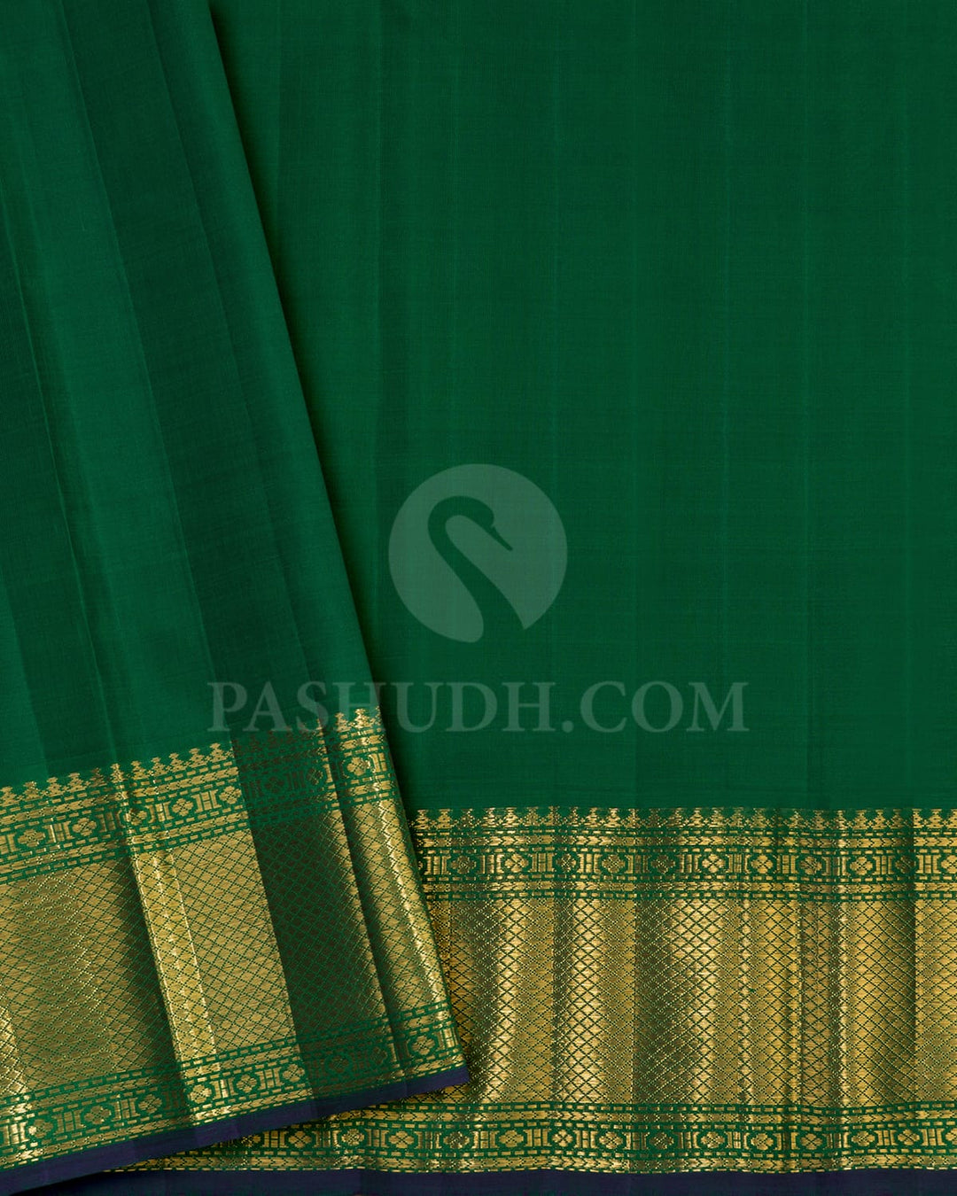 Dual Shaded Sky Blue With Bottle Green Traditional Kanjivaram Silk Saree-S1763(A)