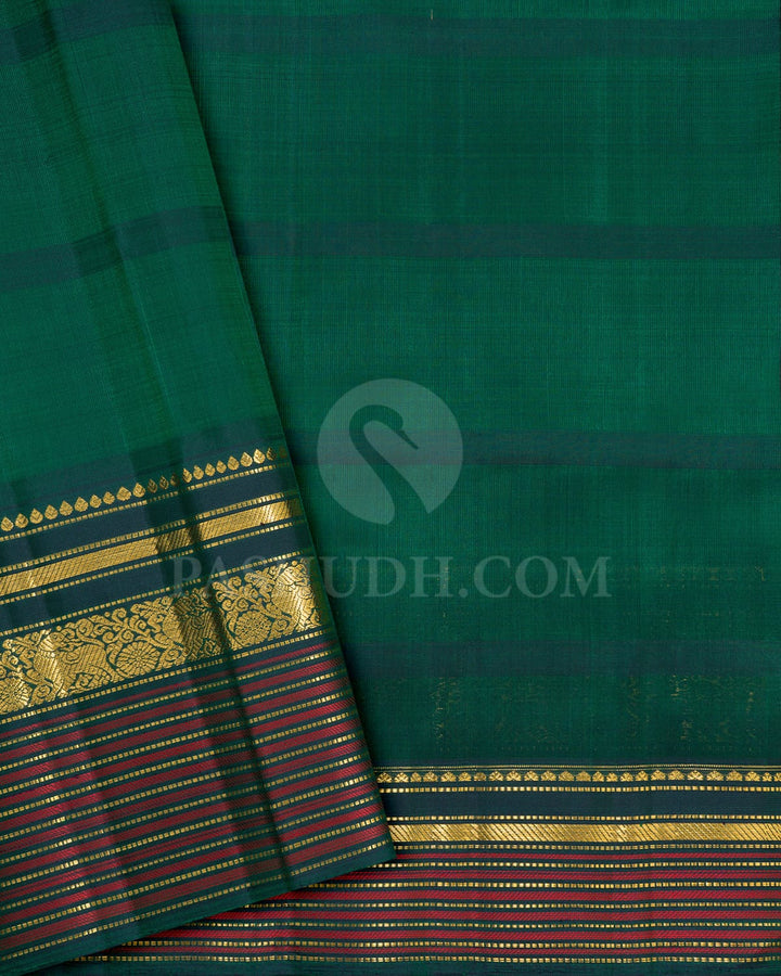 Lavender, Light Green And Bottle Green Organza Kanjivaram Silk Saree-S1698(B)