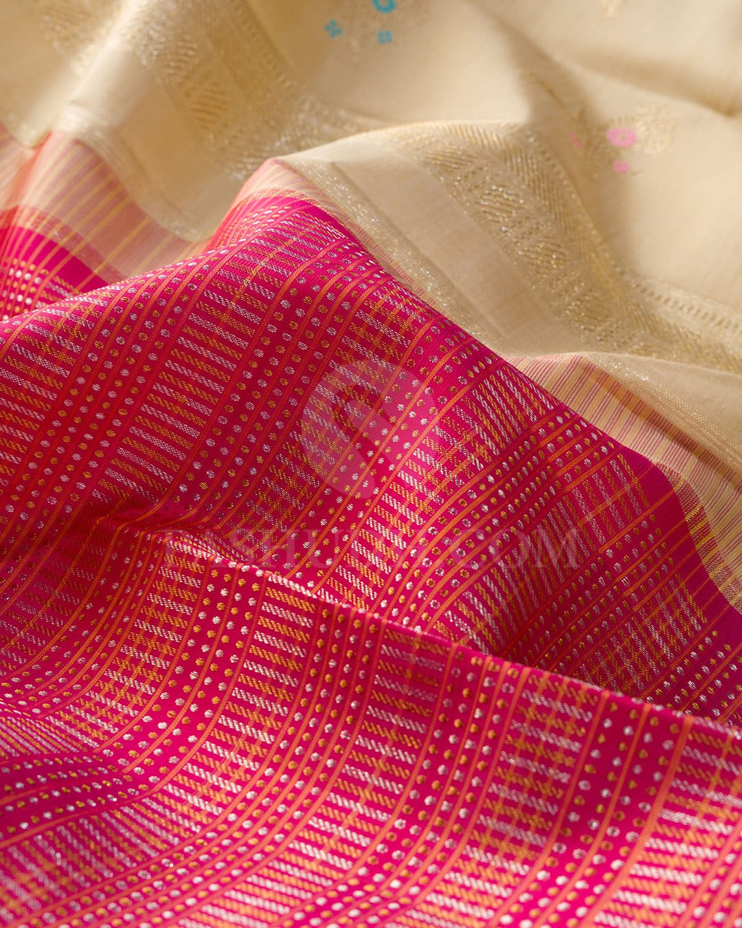 Raspberry Pink With Dual Shaded Sandal Kanjivaram Silk Saree-S1419(C)