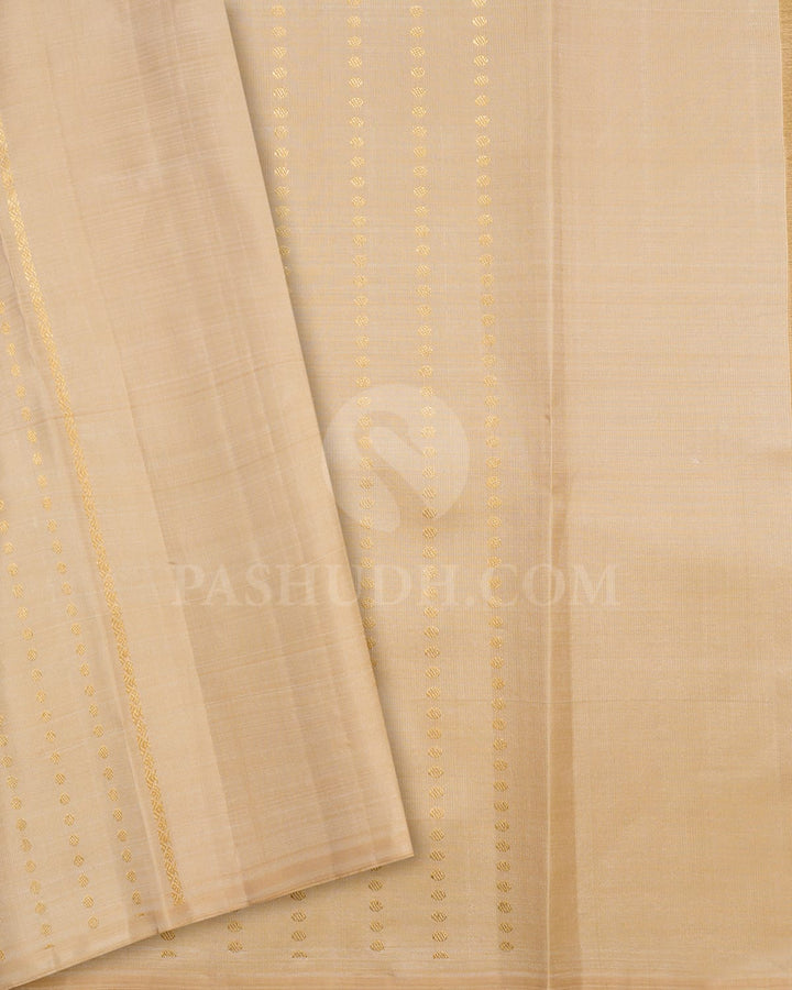 Irish Purple And Beige Traditional Borderless Kanjivaram Silk Saree-S1761(A)