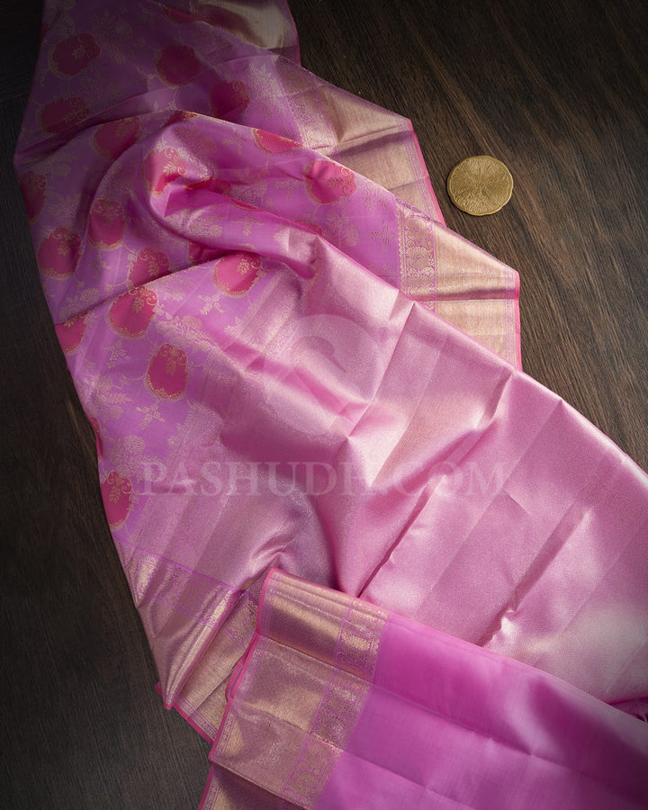 Lilac Bridal Kanjivaram Silk Saree-S1762(A)