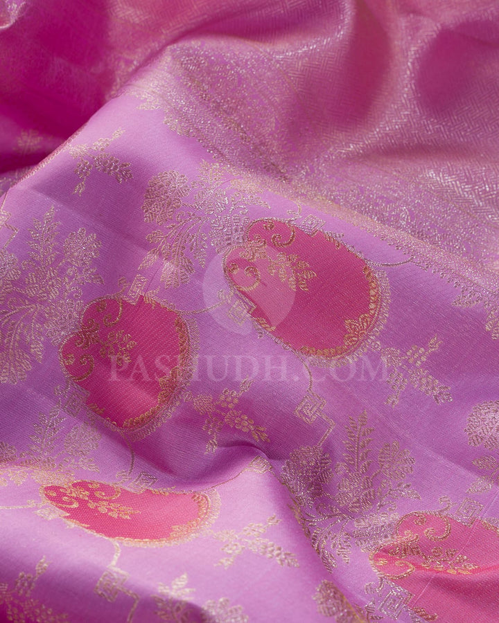 Lilac Bridal Kanjivaram Silk Saree-S1762(A)