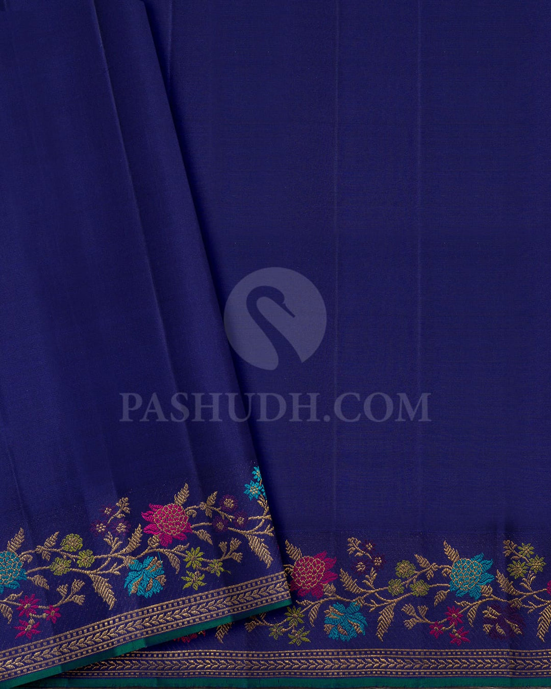 Tiffany Blue With Navy Blue Kanjivaram Silk Saree-S1692(C)