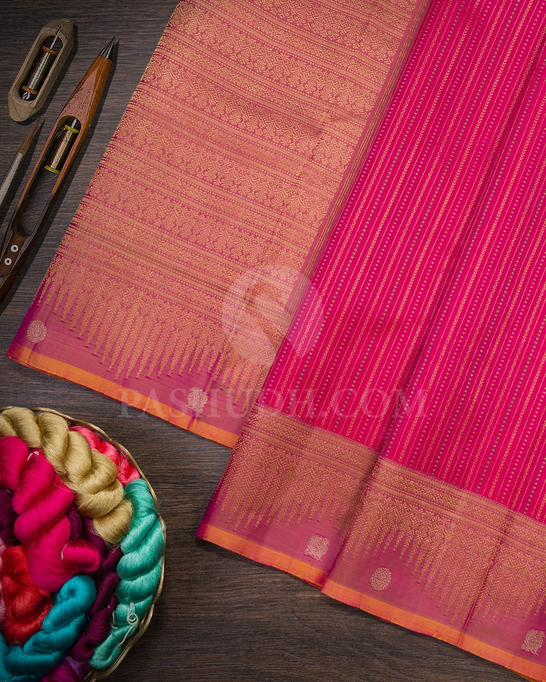 Dual Shaded Reddish Pink Traditional Kanjivaram Silk Saree-S1494(G)